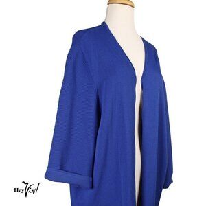 Royal Blue Knit Sweater Open Front Tunic Style Lane Bryant Size 22/24 - Hey Viv